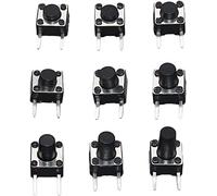 Microinterruttori 9 modelli 90pcs 6 * 6 Interruttore tattile Kit interruttore a pulsante tattile Altezza: 4,3~9 mm Microinterruttore DIP 2P Interruttore a chiave 6x6 Accessori per interruttori indus