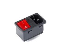Microinterruttori, AC-01 AC-14-F16 Presa di corrente elettrica 250V Interruttore a bilanciere Ottone 10A Connettore spina di ingresso Presa for computer con fusibile(AC14F16 KCD4)