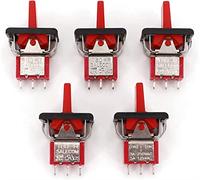 Microinterruttori Interruttore a bilanciere 5Pcs Serie SH T80-R R8016A-P14 3Pin Momentaneo MOM-Off-MOM Interruttore a bilanciere SPDT con ritorno automatico e interruttore a levetta ( Color : 5pcs Red