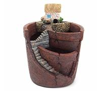 Microlandschaft Vaso da fiori da giardino sospeso in vaso Mondo delle fiabe Pianta grassa Pianta Casa Decorazione in resina Forma Artistica Intaglio Fine Vaso in resina ad alta simulazione Decorazione
