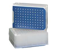 Microliter 07-1220MB-101 µL - Kit di campionamento per piastre con tappo blu Mat pre-tagliato FEP/Silicone Septa, inserti conici installati, trasparenti, 150µL