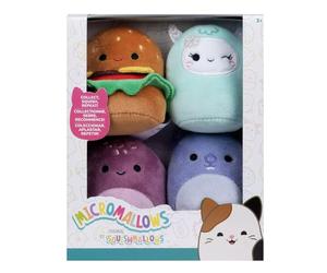 Micromallows SQMM0066-Confezione da 4 mini squishmallow super morbidi, 6,5 cm