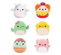 Micromallows Squishmallows Original 6-Pack - Archie Axolotl, Bimbi Clown, Lucy-M