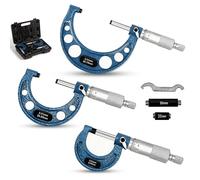 Micrometro, 3 Pezzi Micrometro Precisione Barra Calibrazione Campo Misura 0-25 Mm 25-50 Mm 50-75 Mm Precisione Di Misura 0,01 Mm Per Diametro Esterno In Acciaio Con 25 Mm E 50 Mm