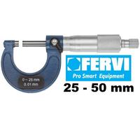 MICROMETRO CENTESIMALE PER ESTERNI 25- 50 MM FERVI M033/25/50 METALLO DURO CE