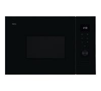 AEG OS5MG20EB Forno a microonde integrabile, 20 l, 800 W, funzione griglia, display a LED touch, apertura elettronica, colore nero con finitura inox anti-impronte