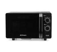 Microonde Orbegozo MIG 2071 CE, 20 litri, 700 W, senza giradischi, adatto per piatti quadrati, 5 livelli di potenza, funzione grill, nero.
