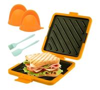 Microonde Toastie Sandwich Maker, 3 in 1 efficiente macchina per formaggi grigliati a microonde con piatto antiaderente, tostapane per formaggio grigliato e panini, per cucina di casa (arancione)