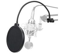 Microphone blowout screen cover microphone stand with blowout screen ，recording Large-Caliber Blowout Prevention Net Soundproof Cover, Double-Layer Filter to Filter Microphone Noise