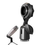 Microphone Holder, 10 x 4 x 4 cm Shockproof Metal Adjustable Non Slip, Versatile Clamp Desk Microphone Stand Streaming Accessories, For Home Office School Studio Travel Recording Men Women