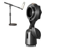 Microphone Holder - Adjustable Clamp Base, Non Slip Shockproof Design, Stand Mount, Portable Metal Arm Support | Microphone Stand Home Office School Studio Travel Recording, Men, Women
