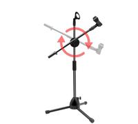 Microphone Holder - Portable Stand, Stand Adjustable Height | Portable Floor Stands With Phone Holder With Clips For Studio, Stage, Karaoke | Dynamic Wired And Wireless Mics
