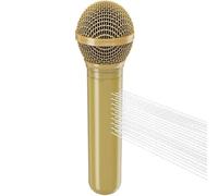 Microphone Shower Head with Handheld, Fun Vintage Microphone Shower Head, High Pressure Rain Shower Head with Metal Case, Universal Fit for Bathroom Use (Gold 1pcs)