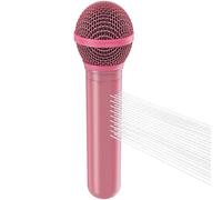 Microphone Shower Head with Handheld, Fun Vintage Microphone Shower Head, High Pressure Rain Shower Head with Metal Case, Universal Fit for Bathroom Use (Pink 1pcs)
