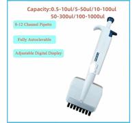 Micropipetta, Micropette da laboratorio Pipetta multicanale manuale regolabile digitale a 8/12 canali Calibrazione Facile(12 channel 0.5-10ul)