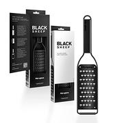 Microplane Grattugia da cucina con lama ultra spessa in acciaio inox Made in USA per formaggio, patate, zucchine, carote, mele e cavolo della serie Black Sheep