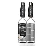 Microplane Grattugia da Cucina Lama a Scaglie Grandi Acciaio Inossidabile Nera Serie Gourmet Ideale per Formaggio a Pasta Dura, Cioccolato e Tartufo