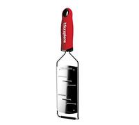 Microplane Grattugia da cucina Lama a scaglie grandi Acciaio inossidabile Rossa Serie Gourmet ideale per Formaggio a pasta dura, Cioccolato e Tartufo