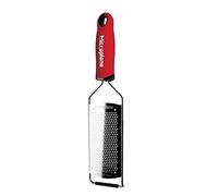 Microplane Grattugia da cucina Lama fine Acciaio inossidabile Rossa Serie Gourmet ideale per Formaggio a pasta dura, Agrumi, Aglio, Peperoncini, Cannella e Noce moscata