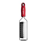 Microplane Grattugia da cucina Lama spessa Acciaio inossidabile Rossa Serie Gourmet ideale per Formaggio, Carota, Zenzero, Noce di cocco e Rafano