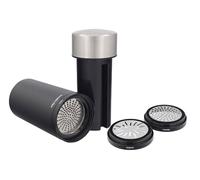 Microplane Grattugia universale in acciaio inox con coperchio, ideale per formaggio, cioccolato, aglio, noci, semi, noce di cocco e spezie, strumento da cucina preciso e facile da usare