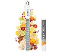 Microplane Grattugia Zester Bianco Ideale per Agrumi, Formaggio a Pasta Dura, Zenzero, Cioccolato e Noce Moscata con Lama Fine - Made in USA
