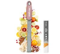 Microplane Grattugia Zester Rosa Malva ideale per Agrumi, Formaggio a Pasta dura, Zenzero, Cioccolato e Noce Moscata con Lama Fine - Made in USA