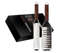 Microplane set 2 grattugie manico di noce lama zester e extra serie Master
