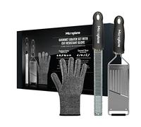 Microplane Gourmet Grattugia, Acciaio Inossidabile, Nero, 335x160x39mm