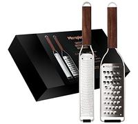Microplane Set grattugie Zester & Lama Ultra Spessa per Agrumi, Formaggio a Pasta Dura, Noce Moscata, Patata e Zucchina con Manico in Legno di Noce e Lame in Acciaio Inossidabile - Made in USA