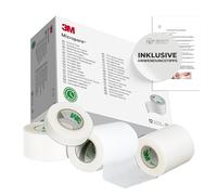 Micropore - Cerotto in tessuto non tessuto, bianco, con consigli per l'estensione delle ciglia, ipoallergenico, traspirante e impermeabile, nastro adesivo per pelle e extension (7,6 cm, 3 pezzi)