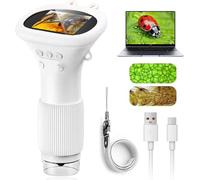 Microscopi portatili tascabili HD con schermo IPS da 2" e risoluzione 1000x, microscopi digitali portatili, mini microscopio per foto e video, luce regolabile per esplorazione all'aperto