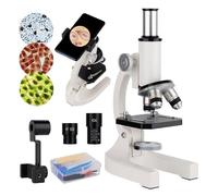 Microscopio 200X-5000X, microscopio ottico biologico composto con set di diapositive e adattatore per telefono, attrezzatura per l'educazione scientifica per studenti e principianti