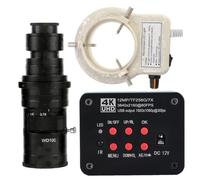 Microscopio 4K UHD FHD 60FPS Microscopio video elettronico industriale Microscopio digitale e obiettivo con attacco C 200X con luce ad anello regolabile a 56 LED - Blu