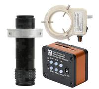 Microscopio 4K UHD FHD 60FPS Microscopio video elettronico industriale Microscopio digitale e obiettivo 120X con attacco C con luce ad anello regolabile a 56 LED - Arancione