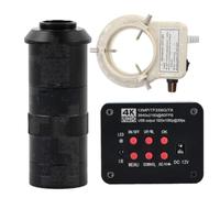 Microscopio 4K UHD FHD 60FPS Microscopio video elettronico industriale Microscopio digitale e obiettivo 100X con attacco C con luce ad anello regolabile a 56 LED - Blu
