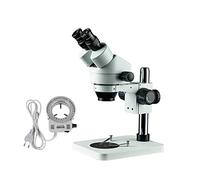 Microscopio, 7-4. 5x 3.5x-90x Microscopio Binoculare Trinoculare Stereo Zoom Big Table Stand Microscope Repair con PORTATO Luce dell'anello(Set A Binocular)
