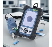 Microscopio a fibra ottica tenuto in mano con il touch screen per ispezione del fronte dell'estremità del connettore e rilevazione di alta precisione