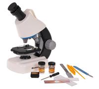 Microscopio bianco con accessori
