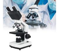 Microscopio Binoculare, Microscopio Didattico Biologico, Obiettivo Acromatico 185: 4x, 10x, 40x, Sorgente Luminosa A LED, Oculare Grandangolare 16x, Piattaforma in Metallo,A