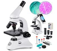 Microscopio Biologico 2000X Kit Completo: per Adulti, Studenti e Bambini | Corpo in metallo, doppia luce LED, messa a fuoco fine, vetrini inclusi; ideale per scuola, casa e laboratorio