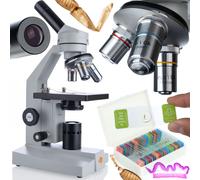 Microscopio biologico Uran Pro MBUP con set di preparati per l'osservazione