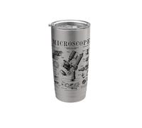Microscopio Biologist Scienza Vintage Brevetto Disegno Stampa Bicchiere termico in acciaio inox doppia parete