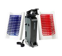 Carson MicroFlip Microscopio Tascabile 100x-250x con Illuminazione LED e UV, Clip per Smartphone, Ideale per Scienza, Laboratorio e Digiscoping, con 24 Vetrini da Microscopio Preparati (MP-250BUN)