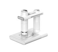 Microscopio Con Supporto Microscopio A Mani Libere Ricaricabile Endoscopio Lente D'ingrandimento Fotocamera Digitale Ottica 8 LED Facile Da Usare(White with stand)