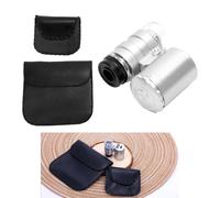 Microscopio da Tasca Mini 60x con Luce LED UV, 3-5x Lente di Ingrandimento per Gioielli, Francobolli e Monete, Borsa di accoglienza Nera Inclusa
