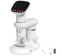 Microscopio digitale 1000X con display HD, messa a fuoco regolabile e illuminazione integrata, funzione fotocamera, accessori inclusi e scheda Micro SD da 32 GB, per esplorazione scientifica