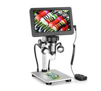 Microscopio digitale 1200X, microscopio fotografico/video Dcorn 12MP 1080P for adulti, saldatore di monete, supporto in metallo, telecomando cablato, 10 LED