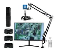 Microscopio digitale 4 K UHD da 60 MP, con lente 150X, 0,3 x 0,5 x 2 obl, per saldatura PCB, riparazione gioielli, dentista (IMX 415 - Aggiungi 0,5 X OBJ)