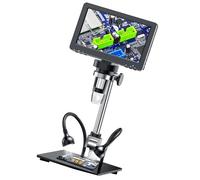 Microscopio digitale avanzato da 7 pollici con luce a LED per gli appassionati di biologia e collettore con microscopio multifunzione di messa a fuoco preciso